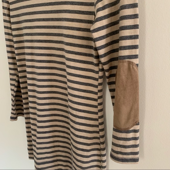 Suede Elbow Patch Striped Tunic - Picture 5 of 6